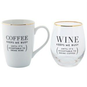 The Best of Both Worlds - Mug & Wine Glass by Indigo